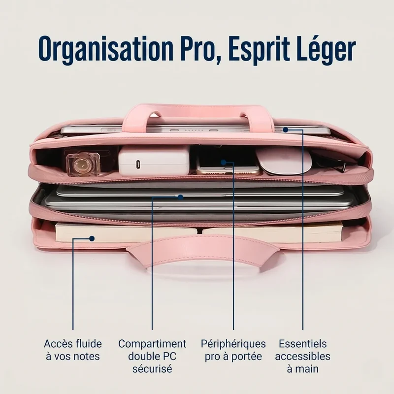 Sacoche ordinateur pour femme - Confort biomécanique & Organisation nomade