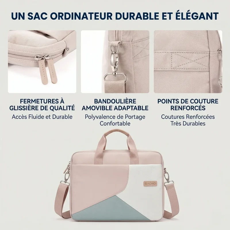 Sacoche ordinateur pour femme Mahoo - Confort ergonomique & Protection antichoc