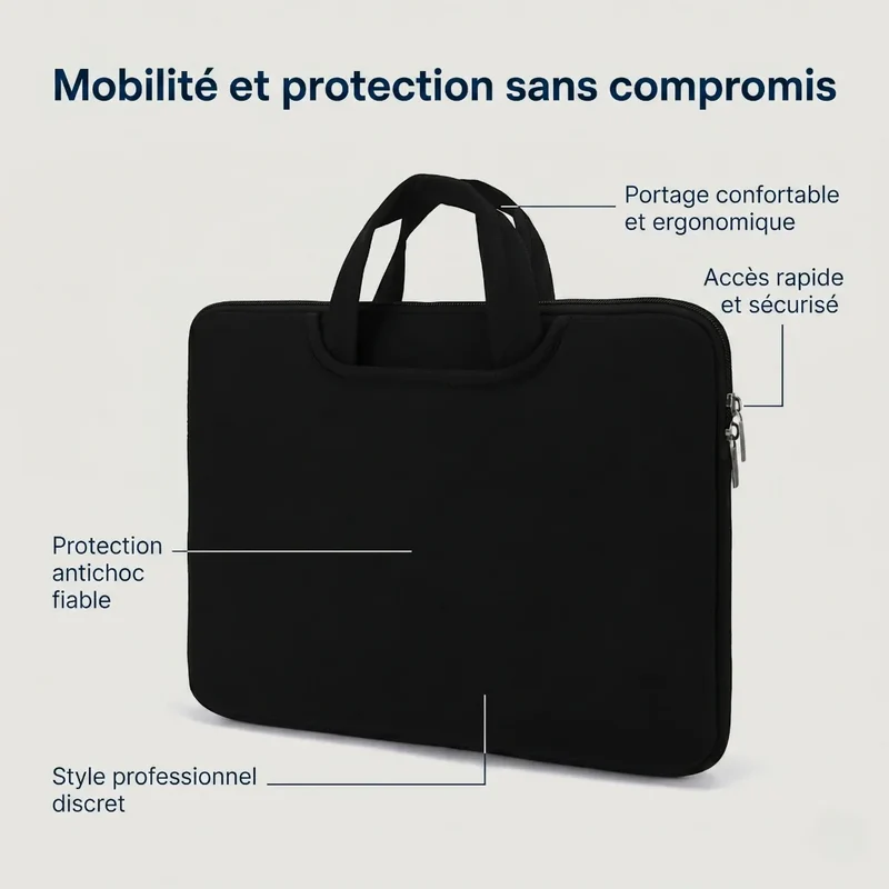 Sacoche ordinateur pour femme CosySleeve Pro XL - Grand Format & Confort Allégé
