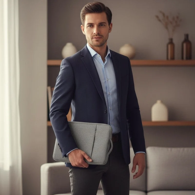 Housse pour ordinateur Denim Nomad - Ergonomie Nomade & Protection Absolue