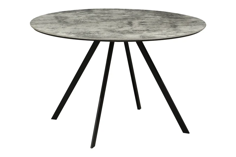 Table à manger ronde ATELIER 120cm béton gris design métal noir