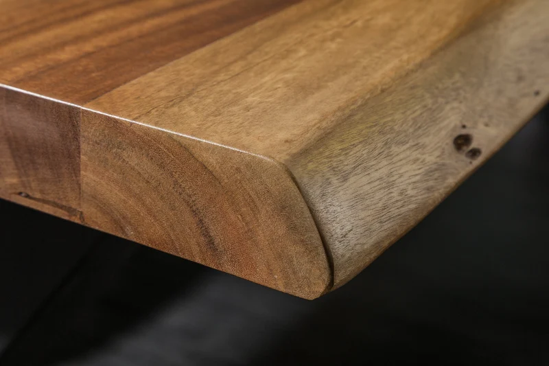 Table à manger en bois massif MAMMUT NATURE 240cm bord en acacia cadre en X plateau 6cm