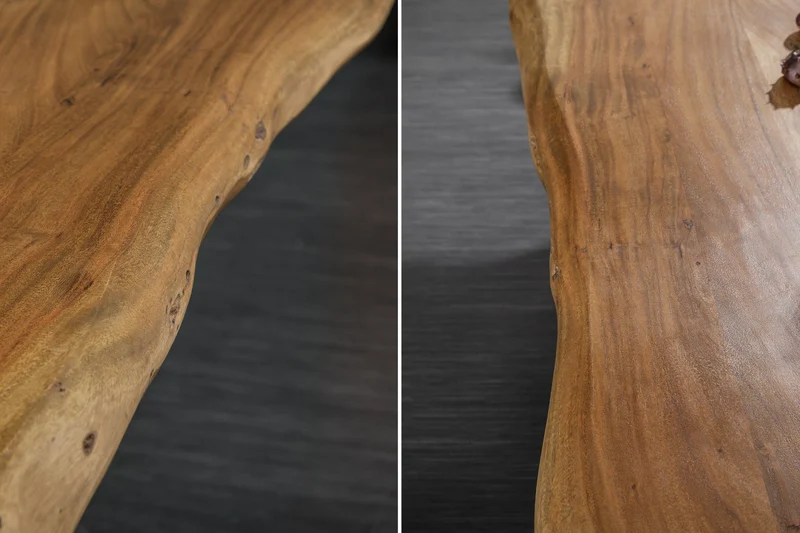 Table à manger en bois massif MAMMUT NATURE 240cm bord en acacia cadre en X plateau 6cm