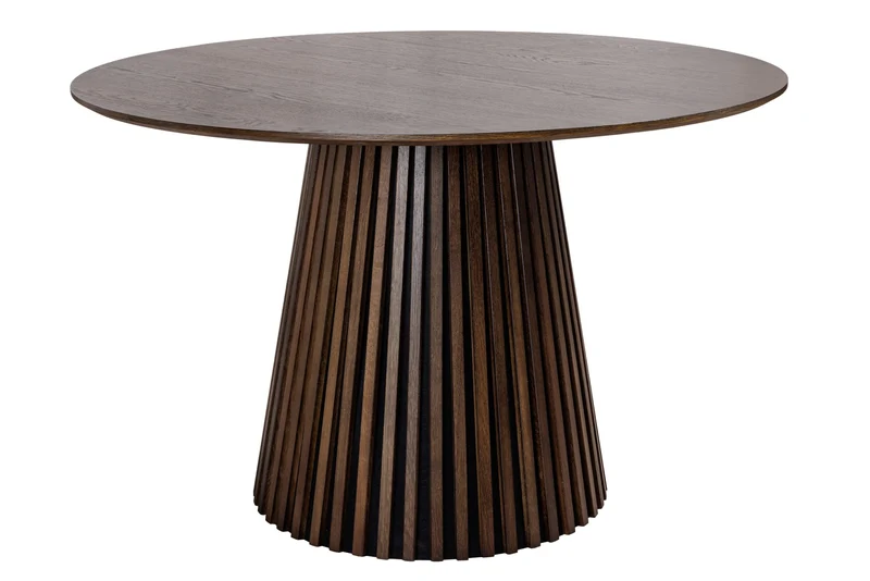 Table à manger ronde VALHALLA WOOD 120cm piètement pilier en chêne fumé