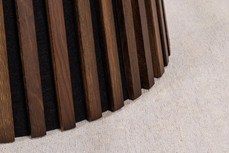 Table à manger ronde VALHALLA WOOD 120cm piètement pilier en chêne fumé