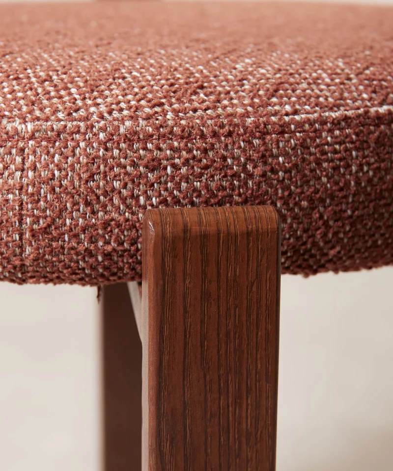 Silla de Comedor Tapizada y en Metal efecto Madera Aura