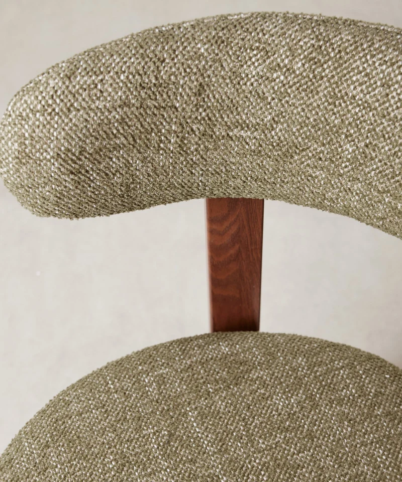 Silla de Comedor Tapizada y en Metal efecto Madera Aura
