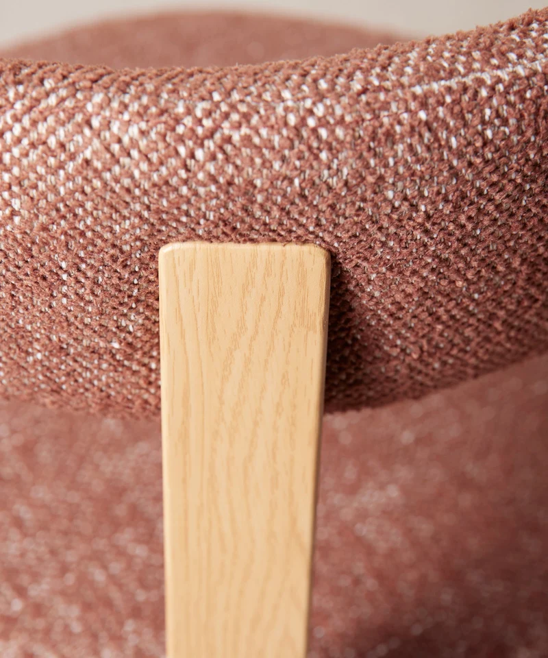 Silla de Comedor Tapizada y en Metal efecto Madera Aura