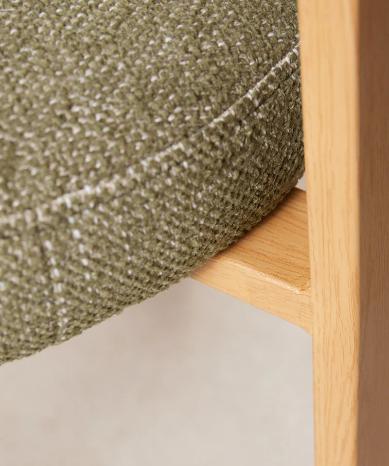 Silla de Comedor Tapizada y en Metal efecto Madera Aura