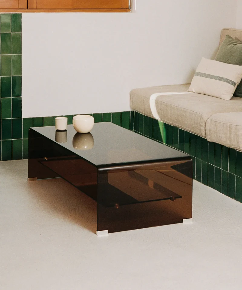 Mesa Centro de Cristal Templado Olivier (110x55 cm)