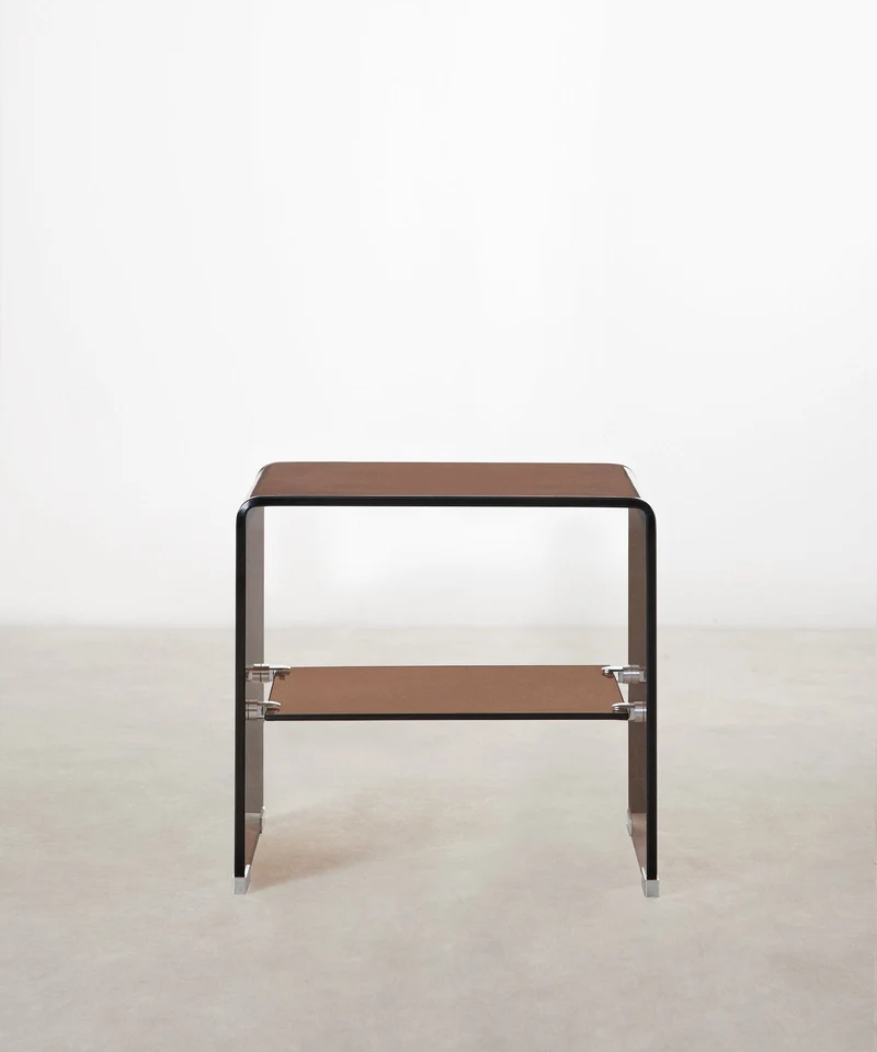 Mesa Auxiliar de Cristal Templado Siena (47x45 cm)