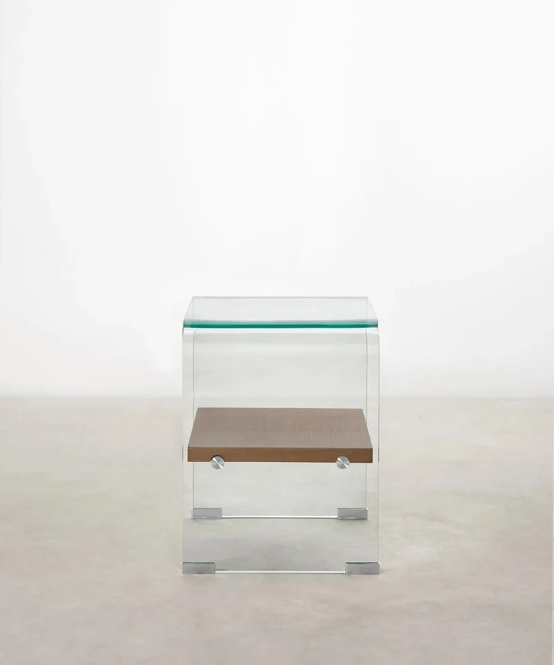 Mesa Auxiliar de Cristal Templado Aris (47x45 cm)