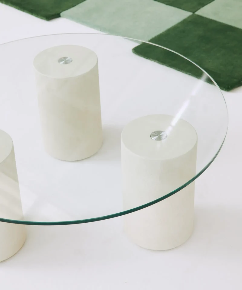 Mesa de Centro Redonda en Cristal Nora (80 cm)