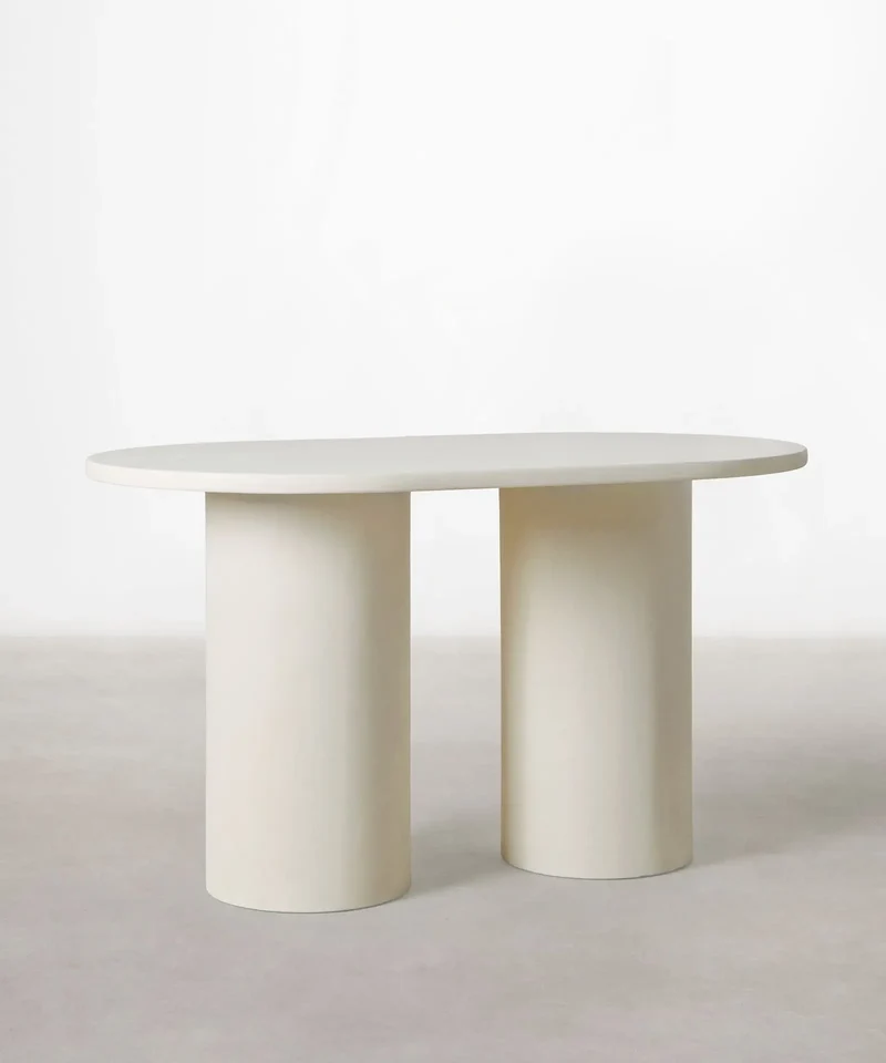 Mesa de Comedor Ovalada en Microcemento Juno