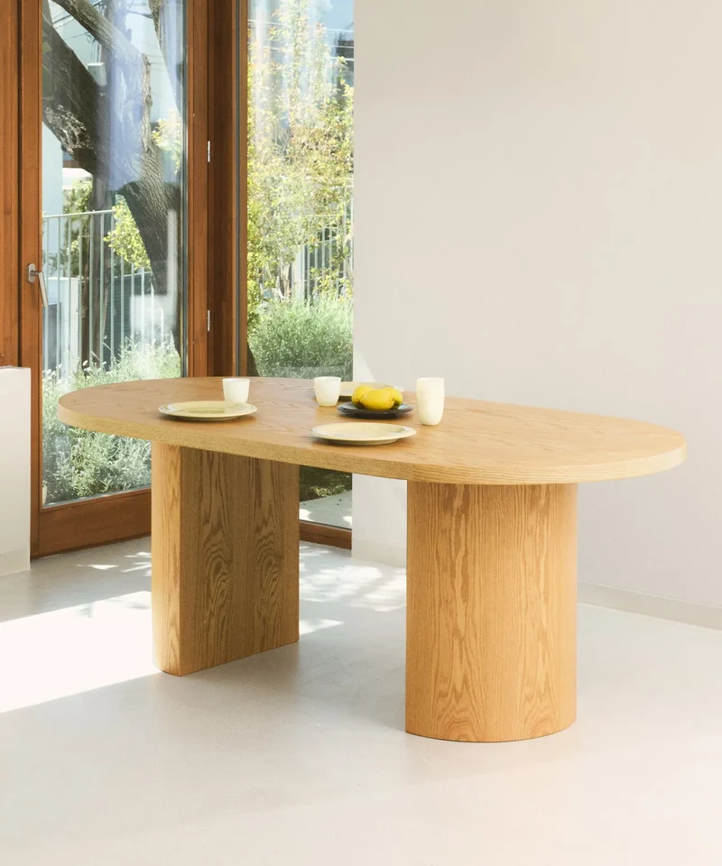 Mesa de Comedor Ovalada de Madera Lily (200 x 100 cm)