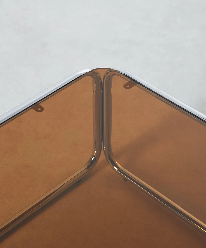 Mesa de Centro Rectangular de Metal y Cristal Templado Mai (120x60cm)