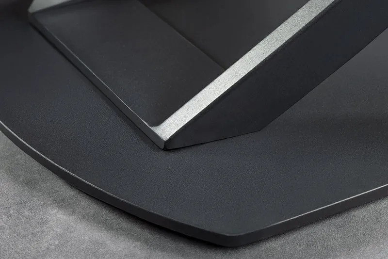 Table à manger extensible INCEPTION 130-190cm anthracite ovale céramique noir métal