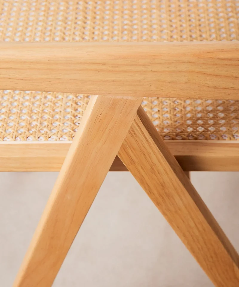 Silla de Comedor en Madera y Ratán con Reposabrazos Chiara Arms