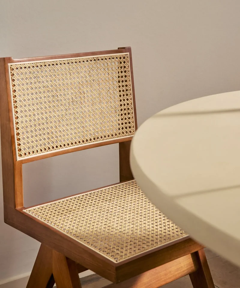 Silla de Comedor en Madera y Ratán Chiara