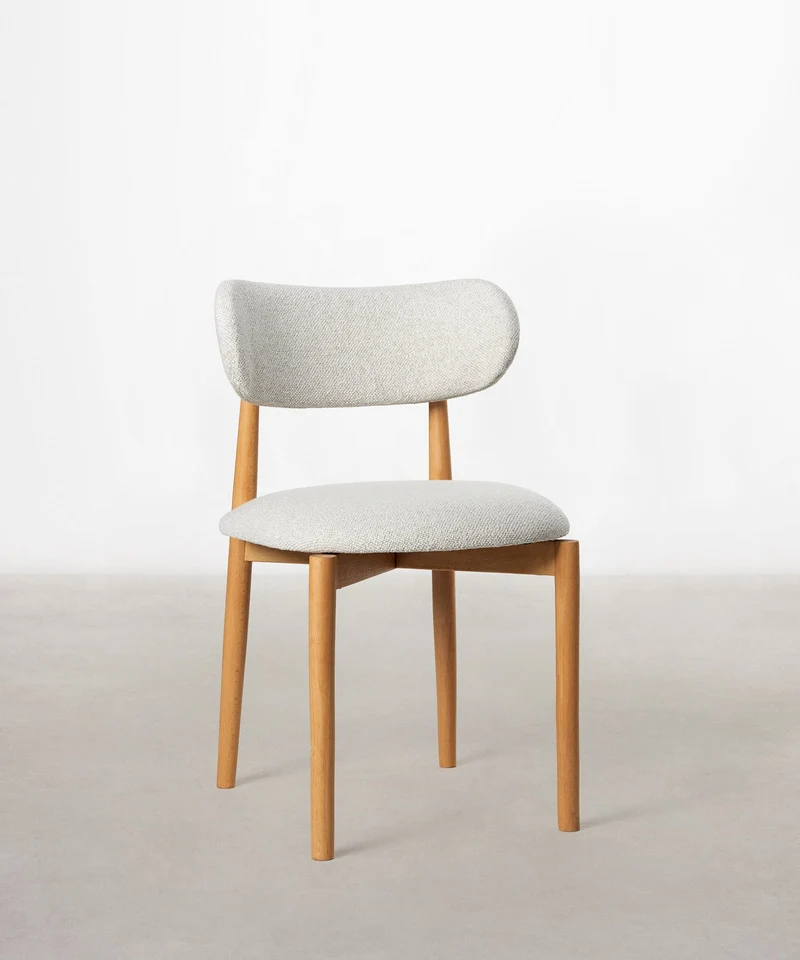 Silla de Comedor en Madera y Tapizada Dean