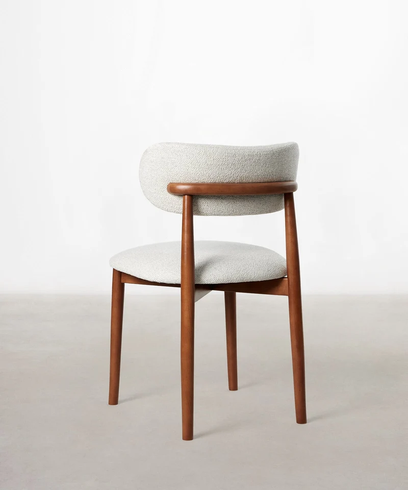 Silla de Comedor en Madera y Tapizada Dean