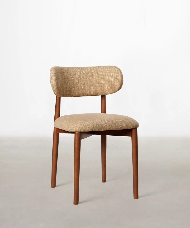 Silla de Comedor en Madera y Tapizada Dean