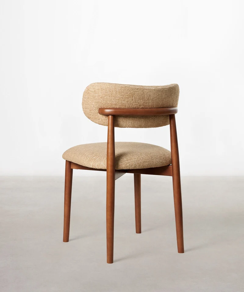Silla de Comedor en Madera y Tapizada Dean