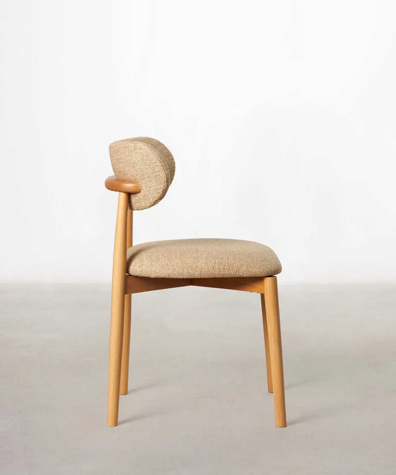 Silla de Comedor en Madera y Tapizada Dean