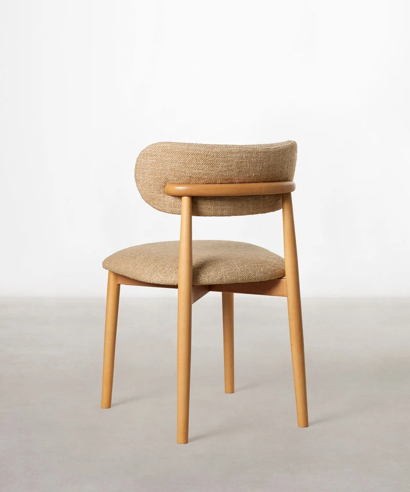 Silla de Comedor en Madera y Tapizada Dean
