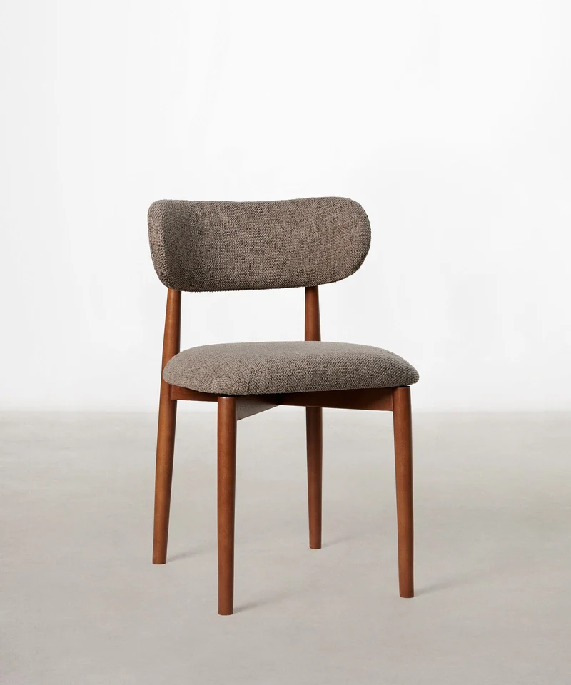 Silla de Comedor en Madera y Tapizada Dean