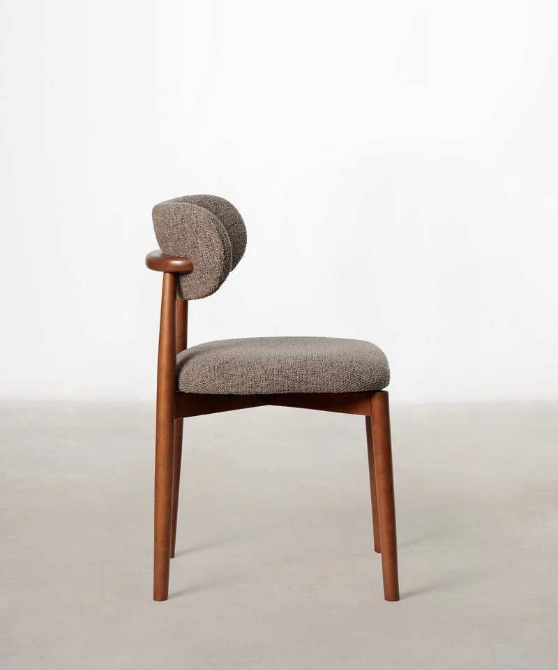 Silla de Comedor en Madera y Tapizada Dean
