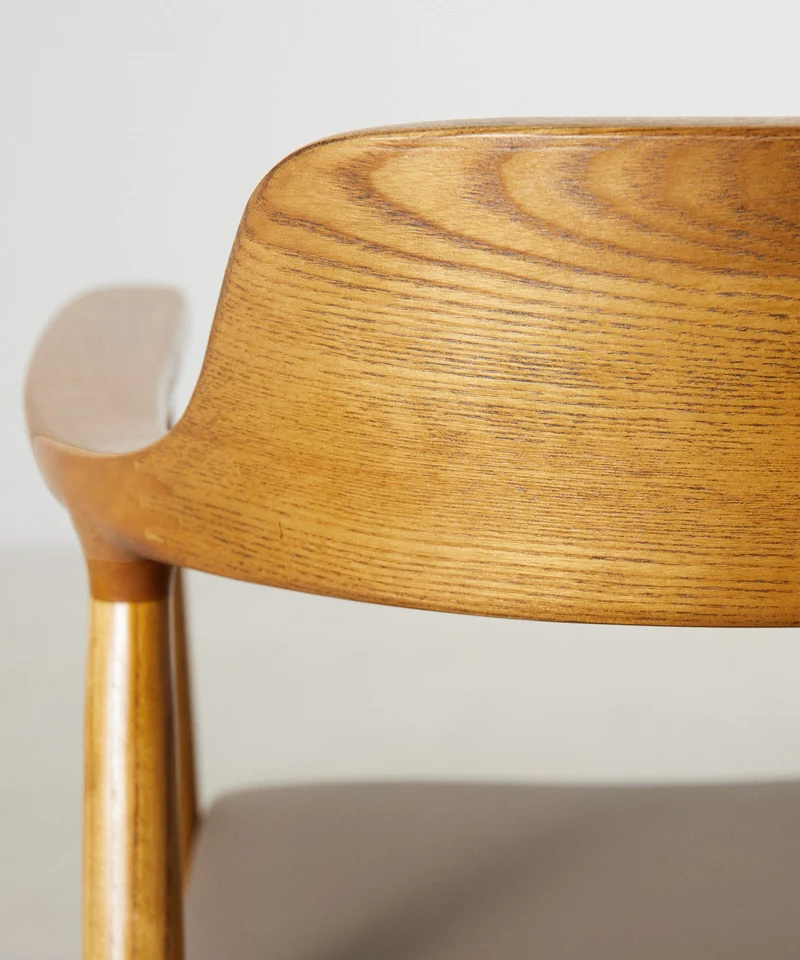 Silla de Comedor en Madera y Polipiel Olivia - Nogal Claro