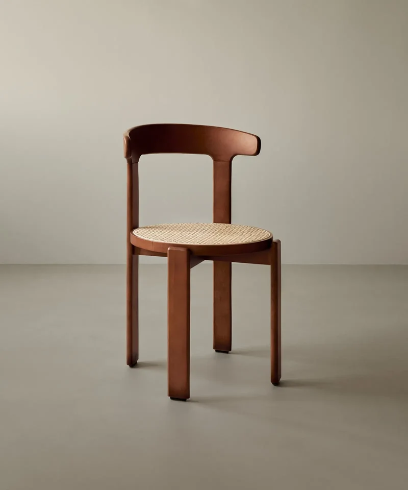 Silla de Comedor en Madera y Ratán Delia