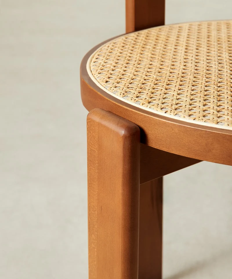 Silla de Comedor en Madera y Ratán Delia