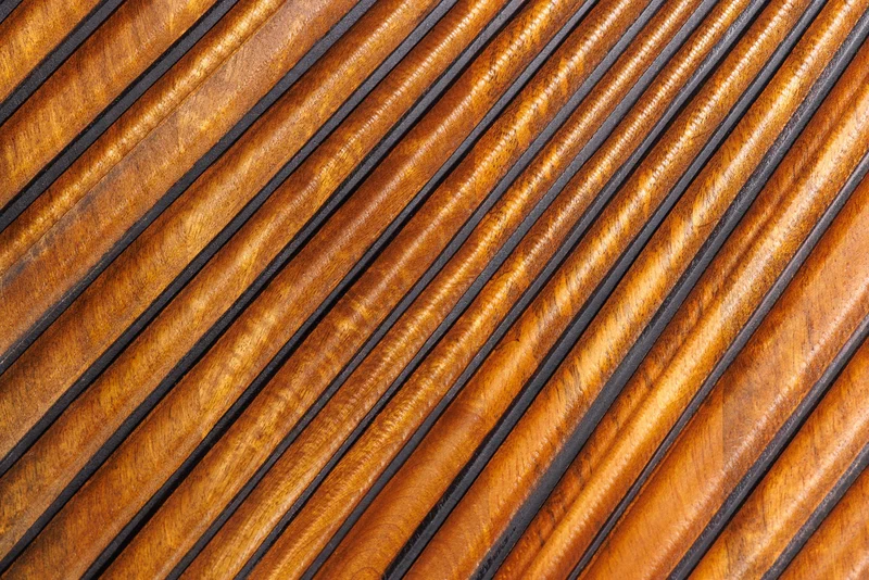 Buffet haut massif ART 120cm bois de manguier marron design 3D métal noir