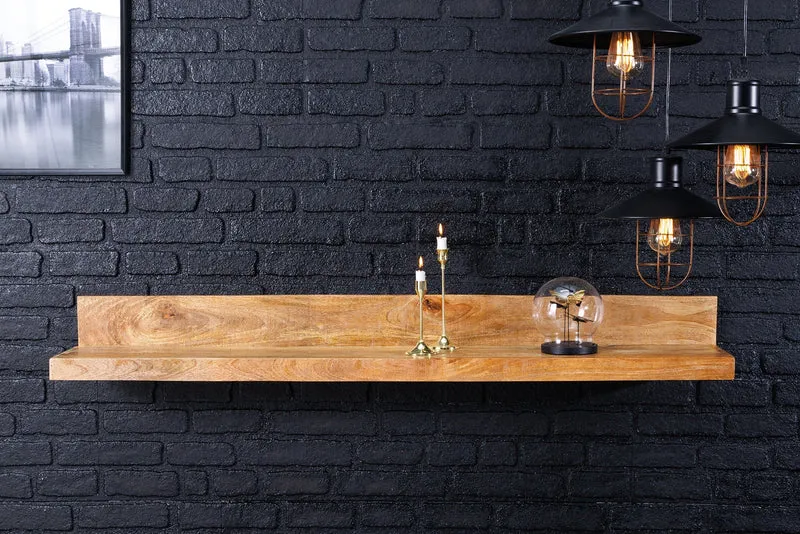 Etagère murale solide MAKASSAR 110cm en bois de manguier naturel fait main