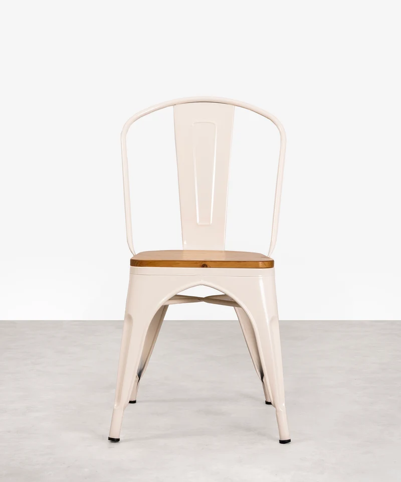 Silla de Comedor de Metal y Madera Tolik Wood