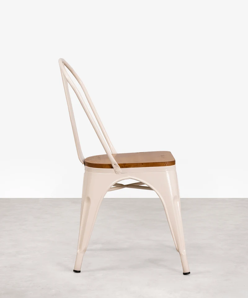 Silla de Comedor de Metal y Madera Tolik Wood