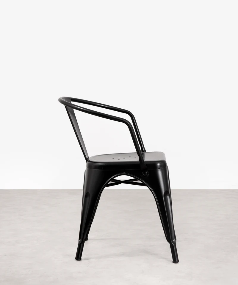 Silla de Comedor de Metal con Reposabrazos Tolik Arms