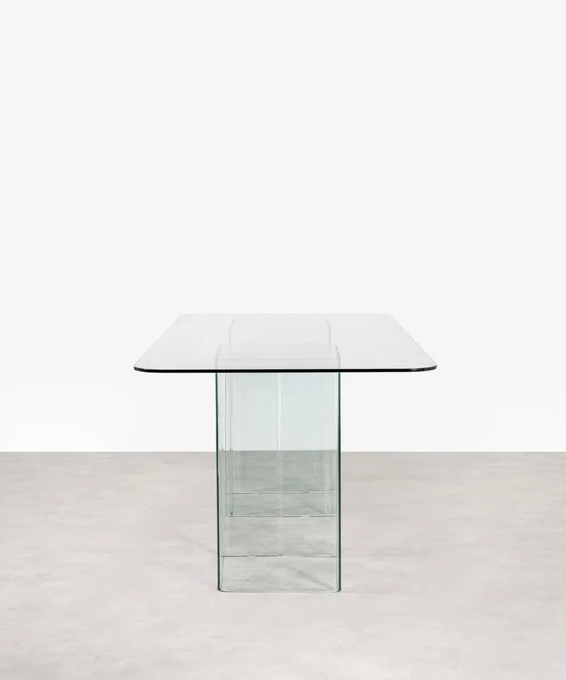 Mesa de Comedor Rectangular de Cristal Templado Eleonora (180 cm x 90 cm)