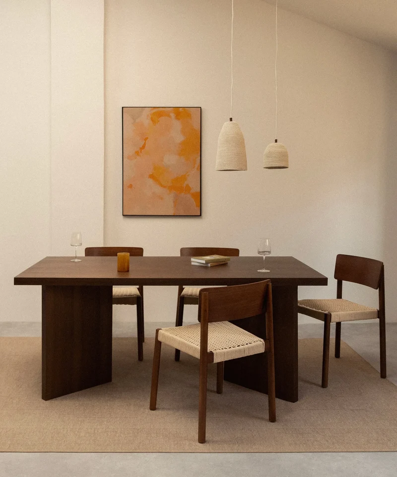 Silla de Comedor en Madera y Cuerda Trenzada Ares