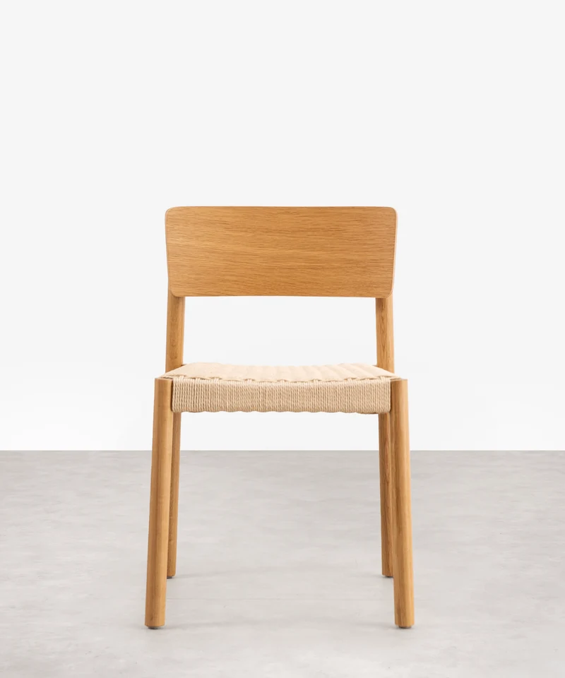 Silla de Comedor en Madera y Cuerda Trenzada Ares