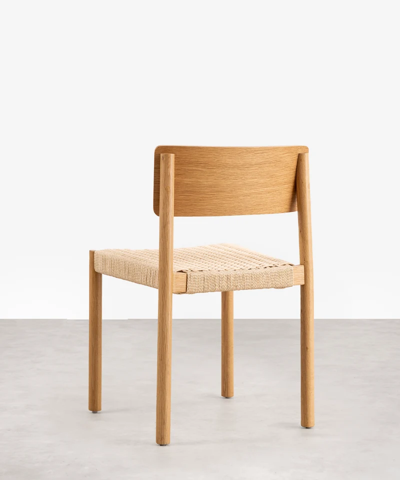 Silla de Comedor en Madera y Cuerda Trenzada Ares