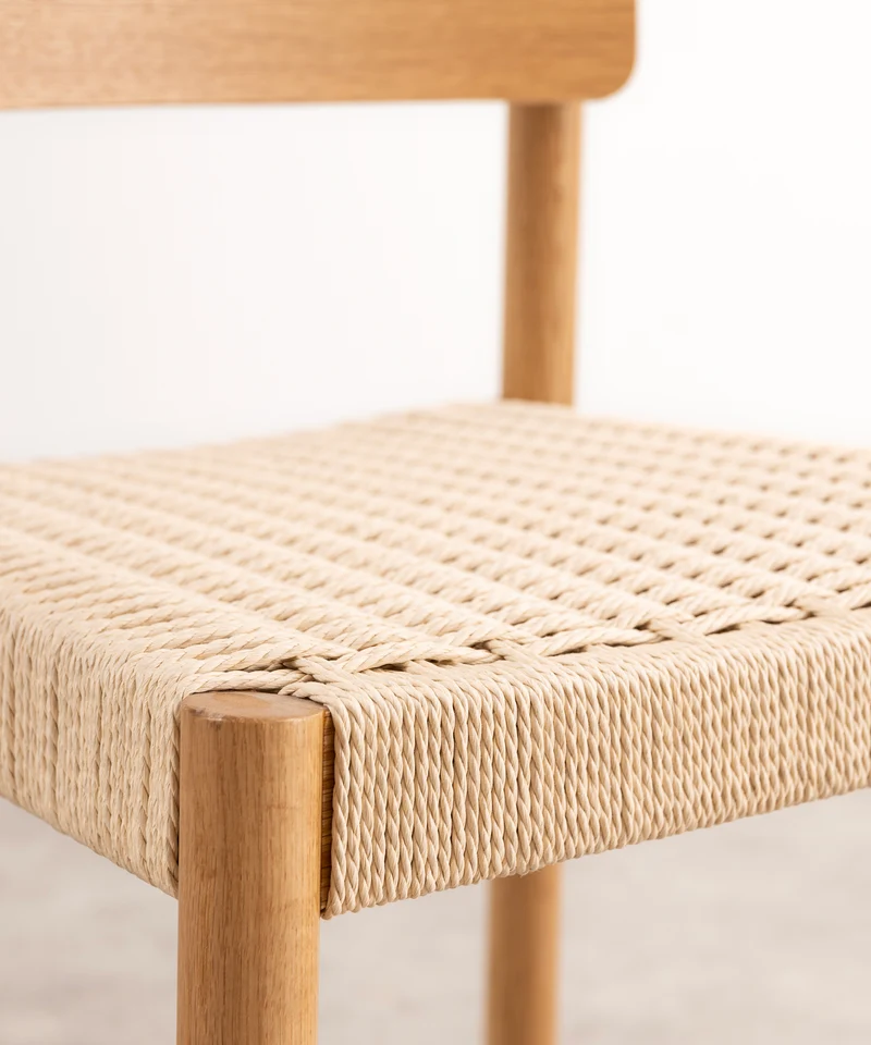 Silla de Comedor en Madera y Cuerda Trenzada Ares