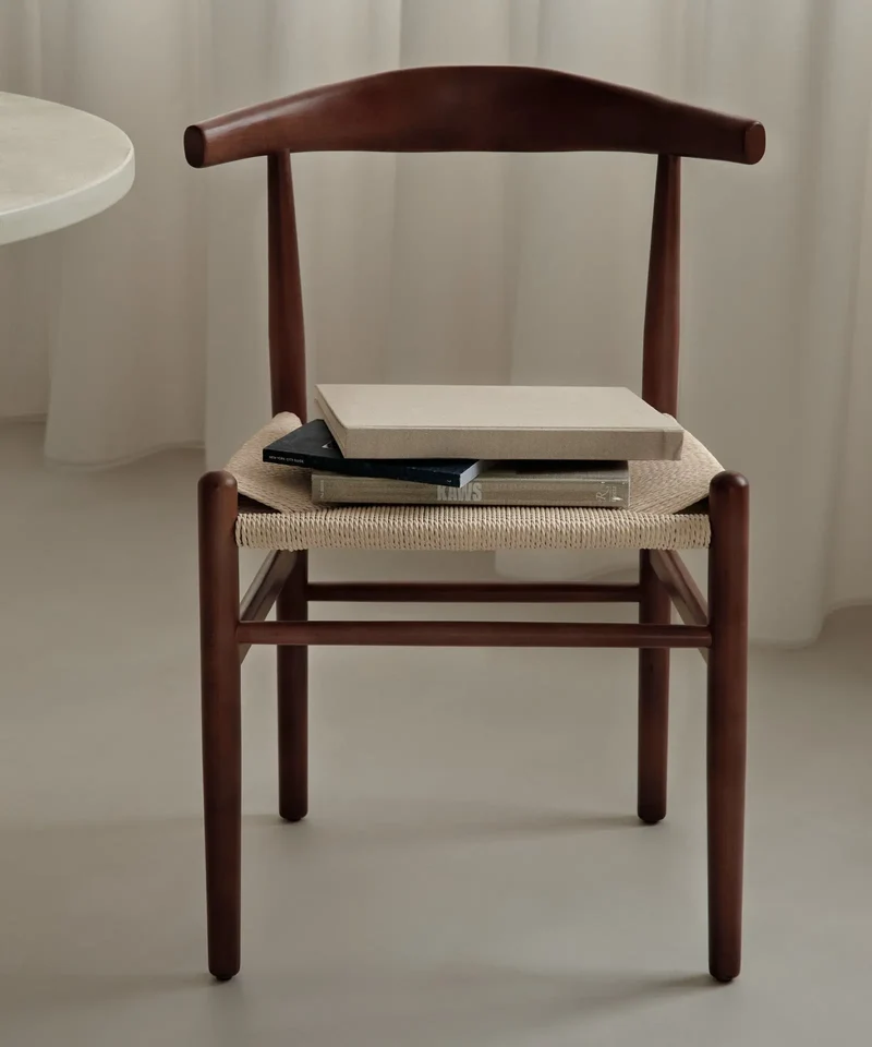 Silla de Comedor en Madera y Cuerda Trenzada Hela