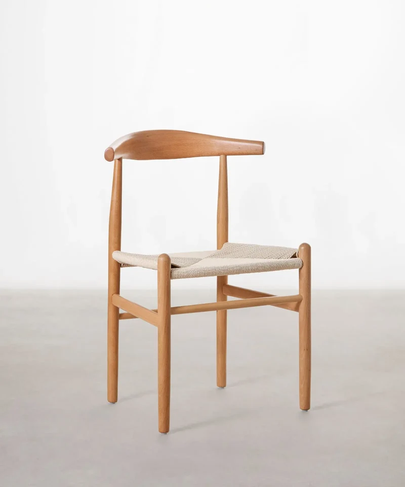 Silla de Comedor en Madera y Cuerda Trenzada Hela