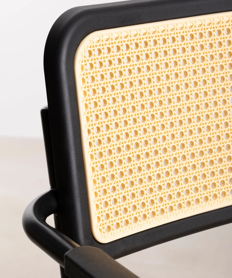 Silla de Oficina de Plástico y Ratán Candela Arms
