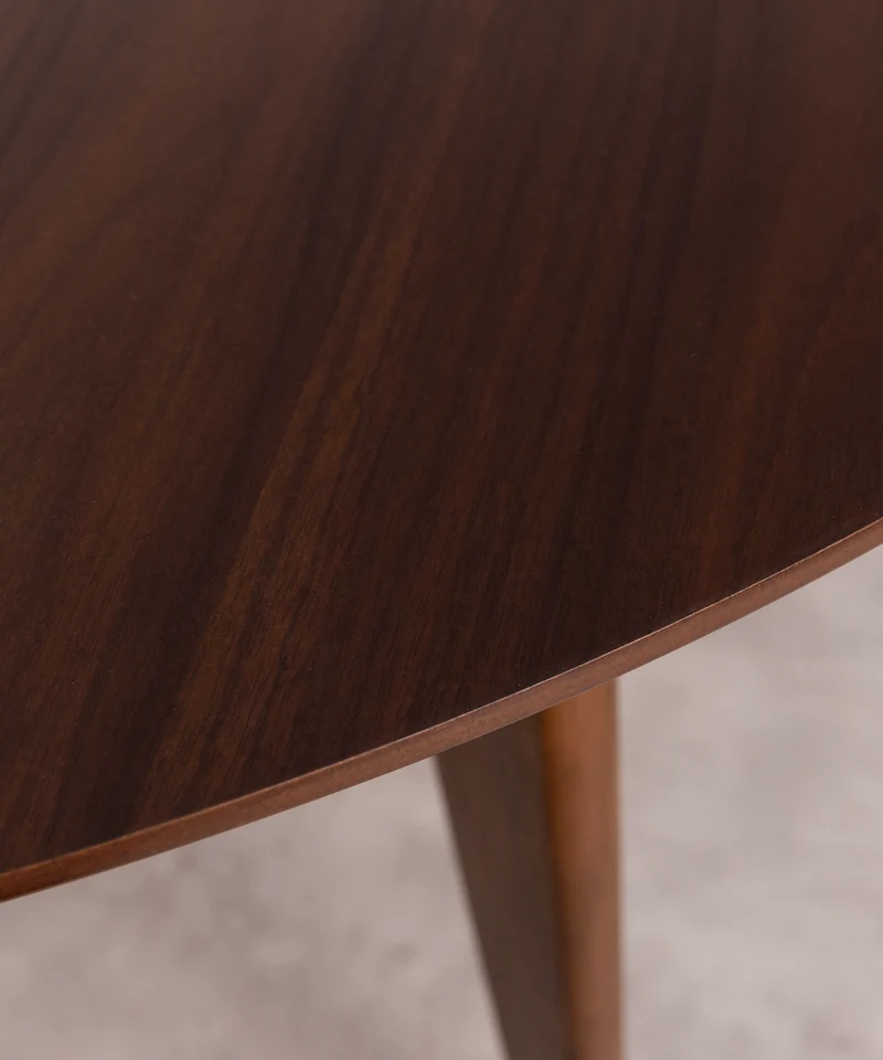 Mesa de Comedor Redonda en Madera Extensible Gala Walnut (120-150 cm)