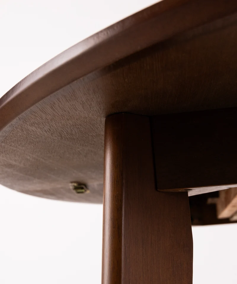 Mesa de Comedor Redonda en Madera Extensible Gala Walnut (120-150 cm)