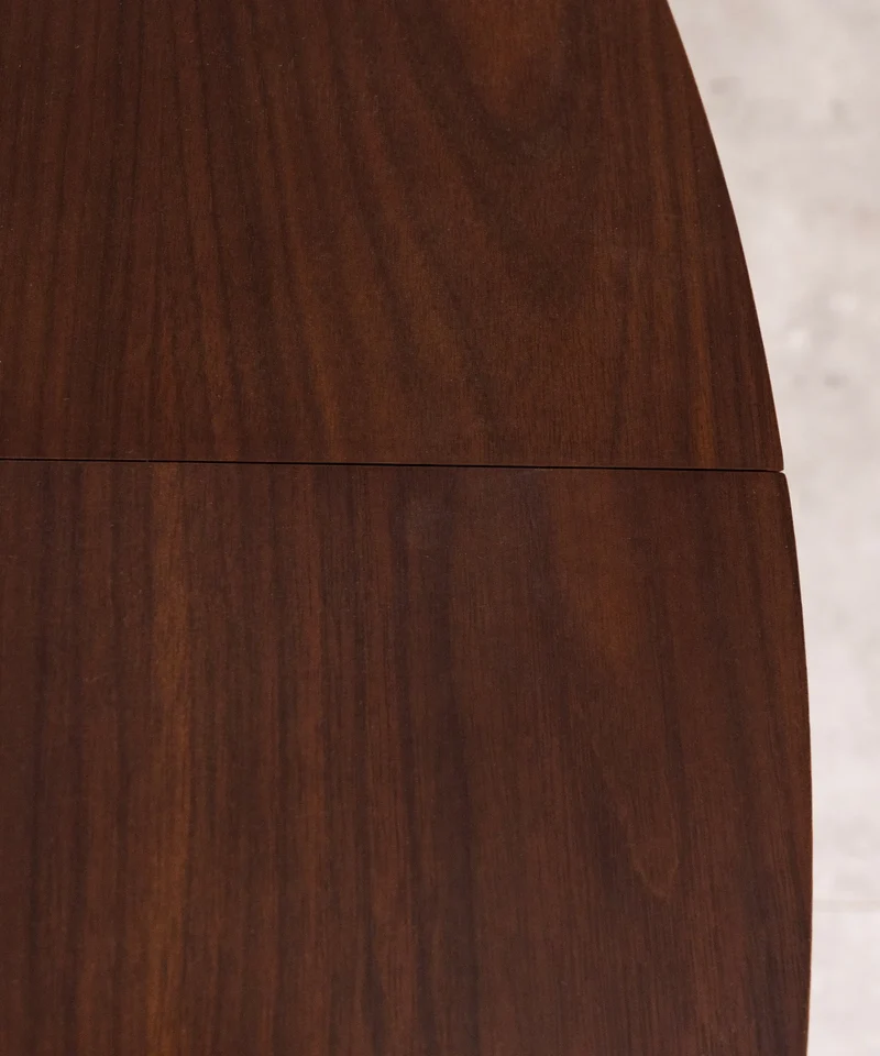 Mesa de Comedor Redonda en Madera Extensible Gala Walnut (120-150 cm)